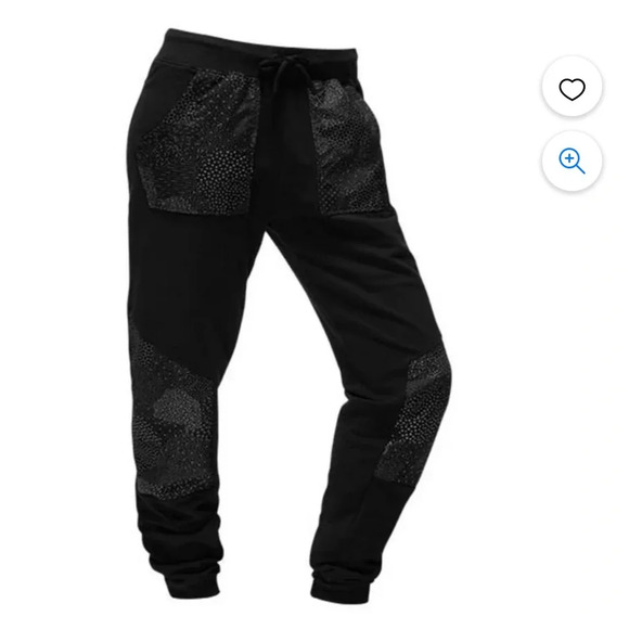The North Face Black reflective fabric Track Pants Joggers large - Picture 1 of 8